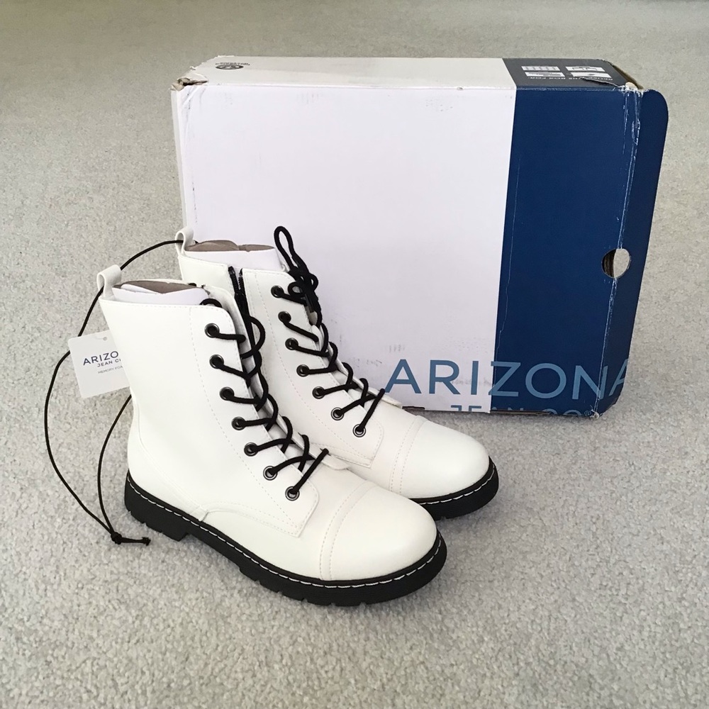 New White Combat Boots